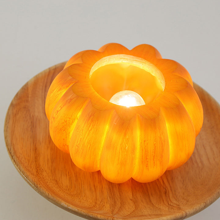Luz de techo semiempotrada de 1 luz con pantalla de PE de calabaza de resina creativa contemporánea para sala de estar 