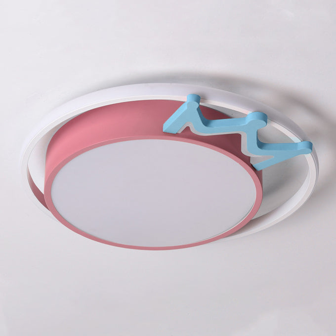 Plafonnier à LED rond en acrylique avec couronne nordique contemporaine pour salon 