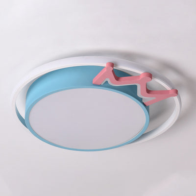 Plafonnier à LED rond en acrylique avec couronne nordique contemporaine pour salon 