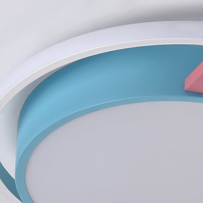 Plafonnier à LED rond en acrylique avec couronne nordique contemporaine pour salon 