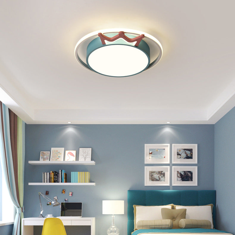 Plafonnier à LED rond en acrylique avec couronne nordique contemporaine pour salon 
