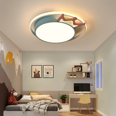 Plafonnier à LED rond en acrylique avec couronne nordique contemporaine pour salon 