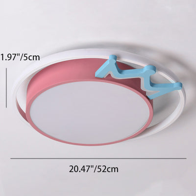 Plafonnier à LED rond en acrylique avec couronne nordique contemporaine pour salon 