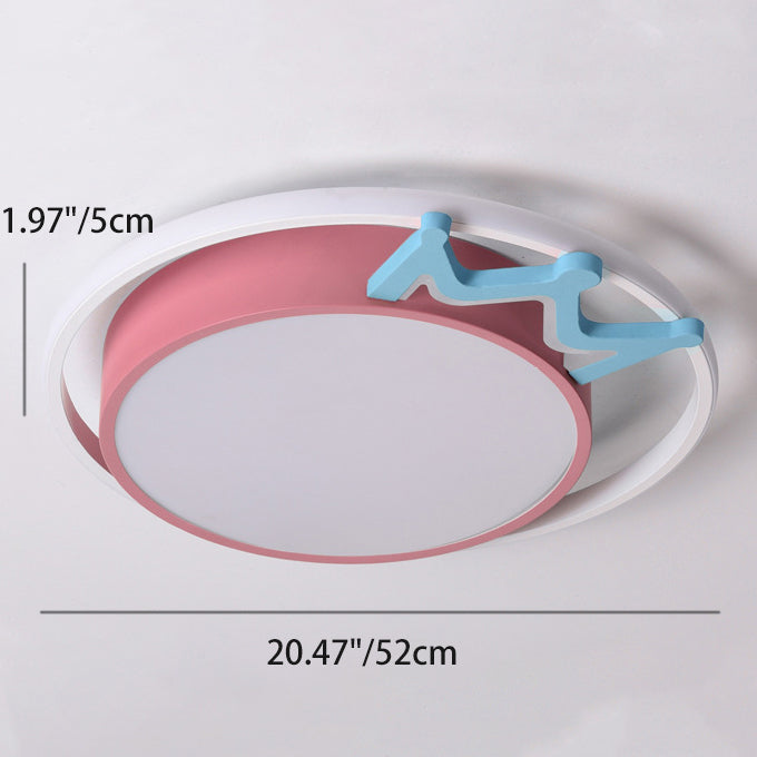 Plafonnier à LED rond en acrylique avec couronne nordique contemporaine pour salon 