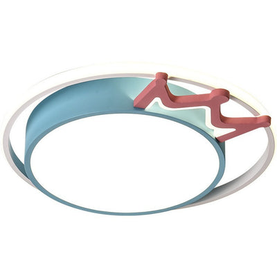 Plafonnier à LED rond en acrylique avec couronne nordique contemporaine pour salon 
