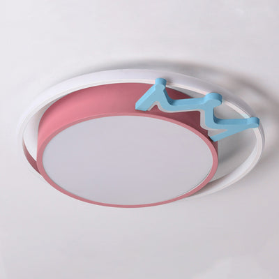 Plafonnier à LED rond en acrylique avec couronne nordique contemporaine pour salon 