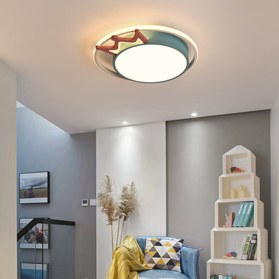 Plafonnier à LED rond en acrylique avec couronne nordique contemporaine pour salon 