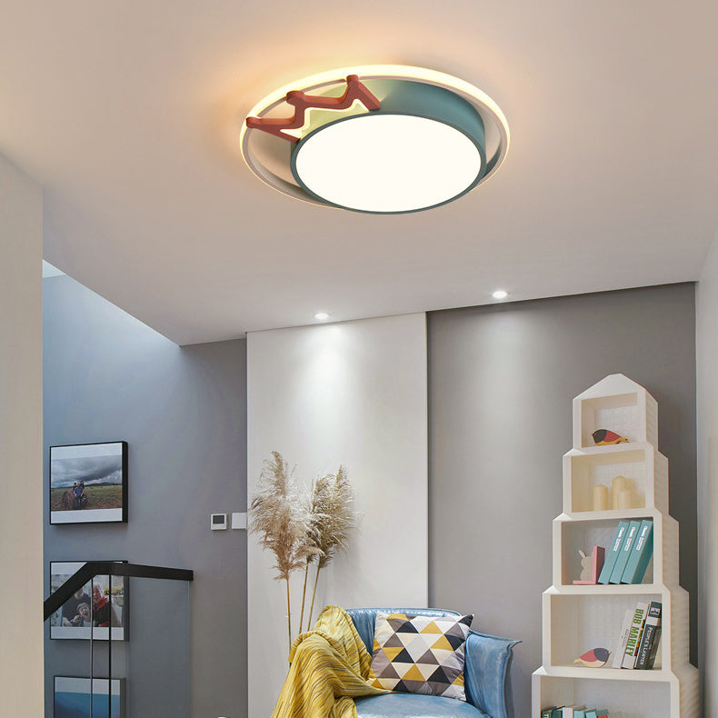 Plafonnier à LED rond en acrylique avec couronne nordique contemporaine pour salon 