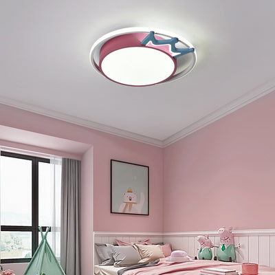 Plafonnier à LED rond en acrylique avec couronne nordique contemporaine pour salon 