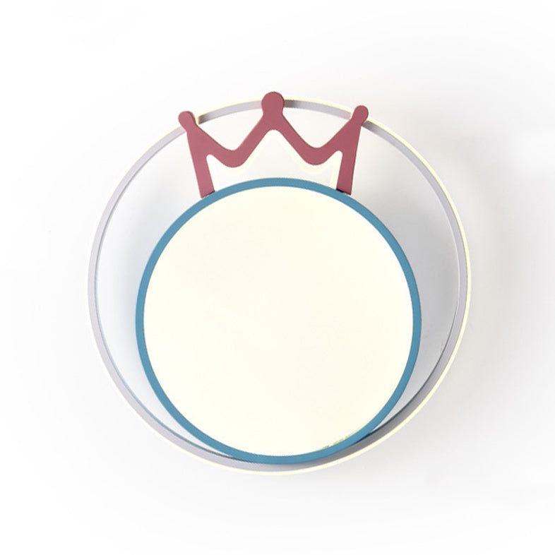 Plafonnier à LED rond en acrylique avec couronne nordique contemporaine pour salon 