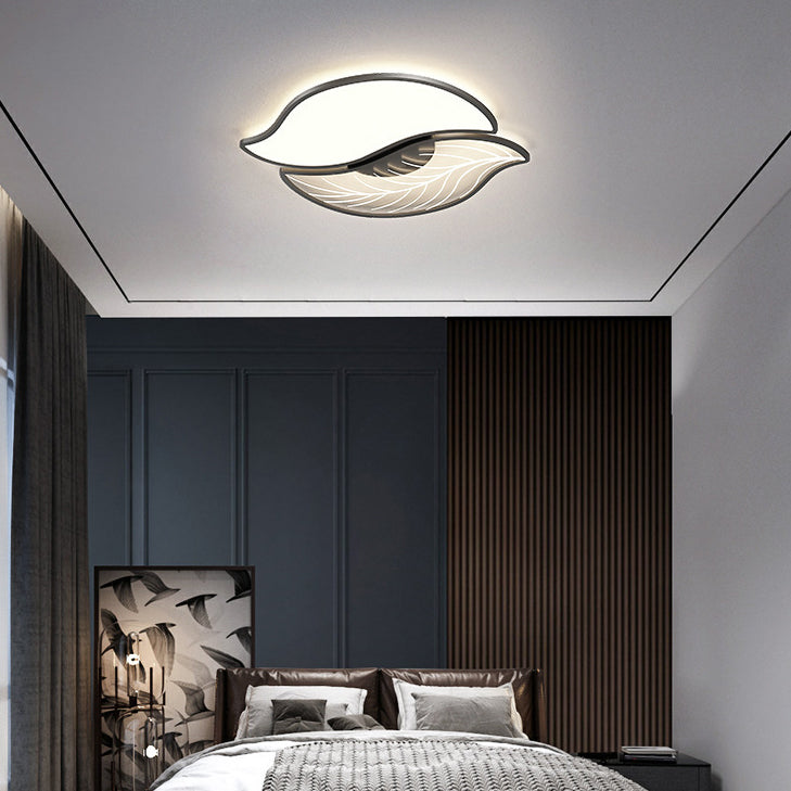 Zeitgenössische kreative Blätter Eisen Acryl LED Deckenleuchte für das Wohnzimmer 