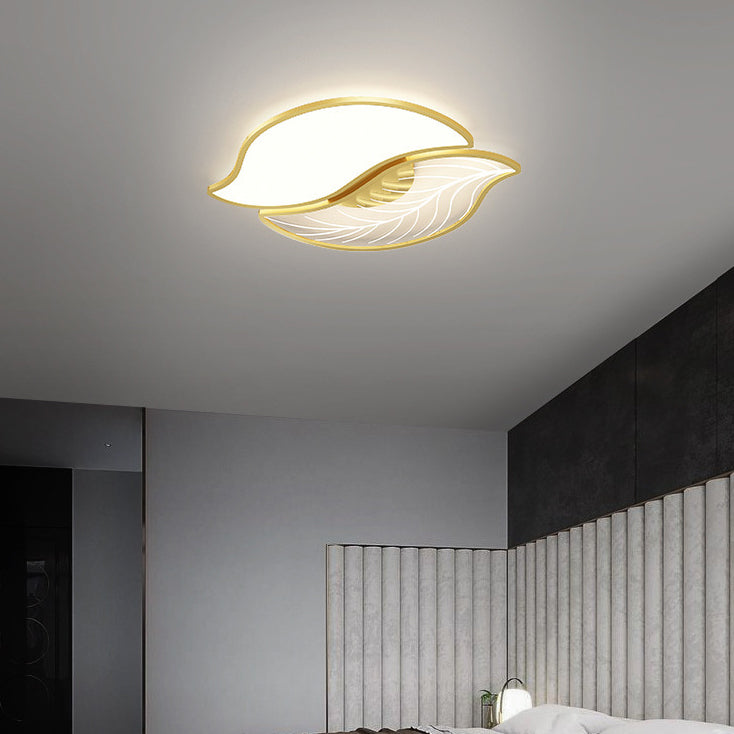 Zeitgenössische kreative Blätter Eisen Acryl LED Deckenleuchte für das Wohnzimmer 