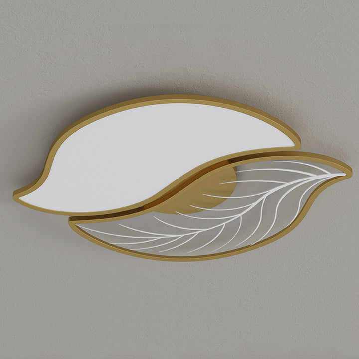 Zeitgenössische kreative Blätter Eisen Acryl LED Deckenleuchte für das Wohnzimmer 