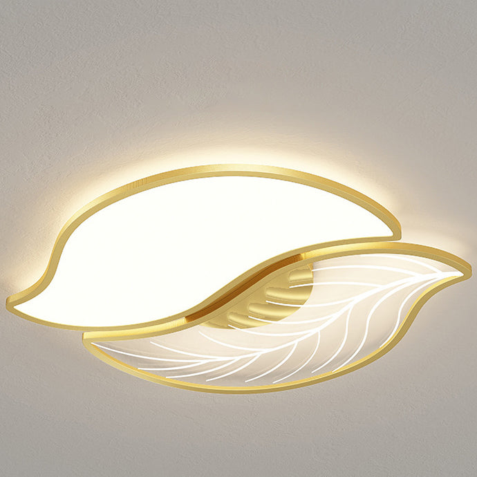 Zeitgenössische kreative Blätter Eisen Acryl LED Deckenleuchte für das Wohnzimmer 