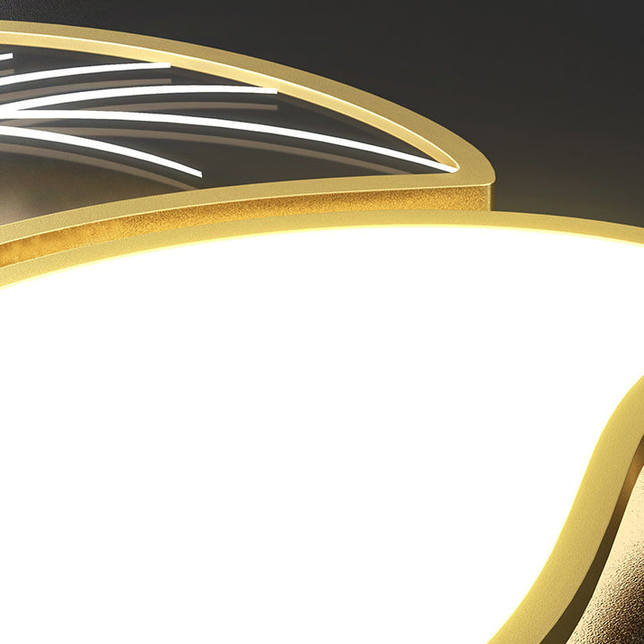 Zeitgenössische kreative Blätter Eisen Acryl LED Deckenleuchte für das Wohnzimmer 