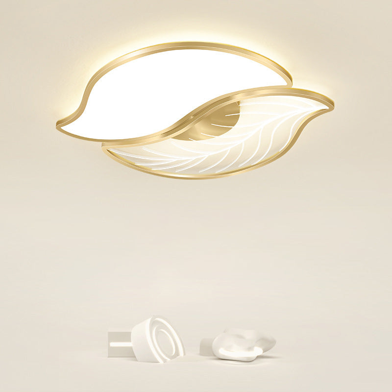 Zeitgenössische kreative Blätter Eisen Acryl LED Deckenleuchte für das Wohnzimmer 