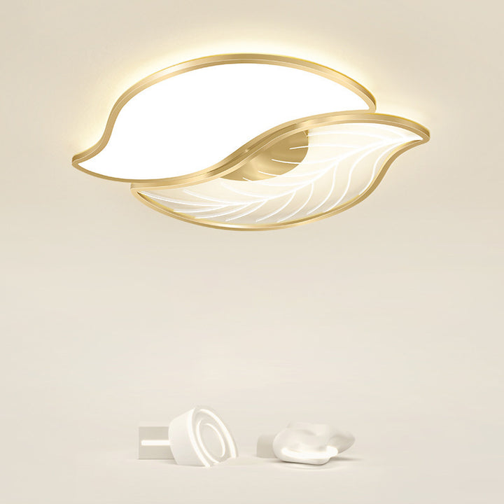 Zeitgenössische kreative Blätter Eisen Acryl LED Deckenleuchte für das Wohnzimmer 