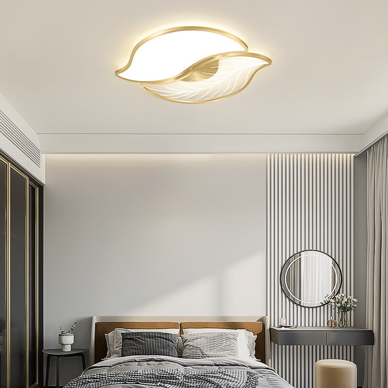 Zeitgenössische kreative Blätter Eisen Acryl LED Deckenleuchte für das Wohnzimmer 