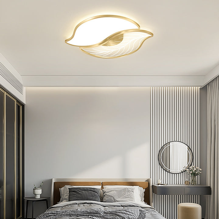Zeitgenössische kreative Blätter Eisen Acryl LED Deckenleuchte für das Wohnzimmer 