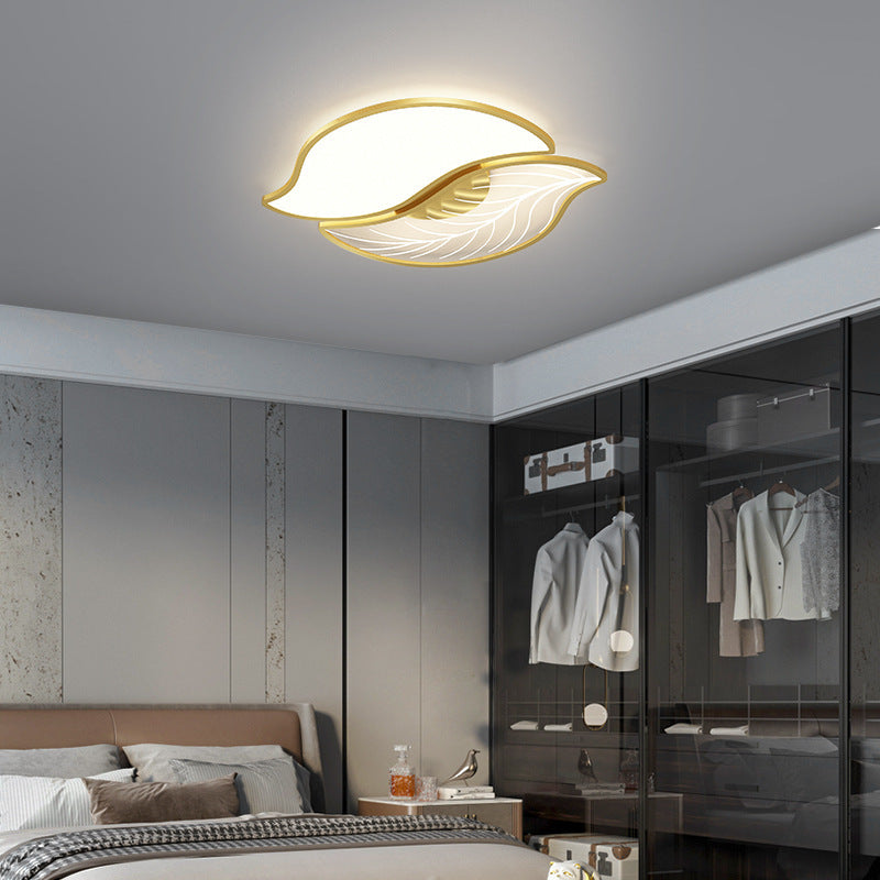 Zeitgenössische kreative Blätter Eisen Acryl LED Deckenleuchte für das Wohnzimmer 