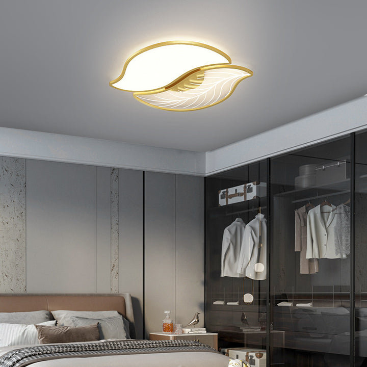 Zeitgenössische kreative Blätter Eisen Acryl LED Deckenleuchte für das Wohnzimmer 