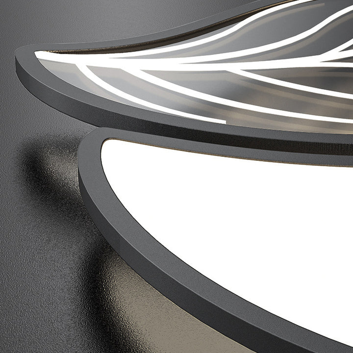 Zeitgenössische kreative Blätter Eisen Acryl LED Deckenleuchte für das Wohnzimmer 
