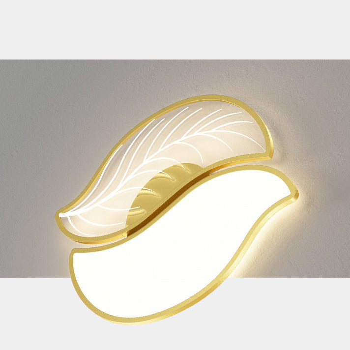 Zeitgenössische kreative Blätter Eisen Acryl LED Deckenleuchte für das Wohnzimmer 