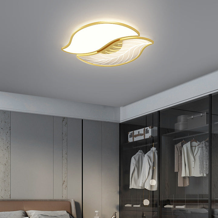 Zeitgenössische kreative Blätter Eisen Acryl LED Deckenleuchte für das Wohnzimmer 