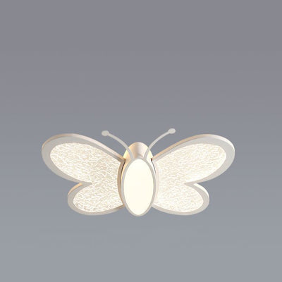 Contemporary Creative Butterfly Iron Acrylic LED Flush Mount Ceiling Light For Living Room
