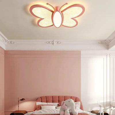Contemporary Creative Butterfly Iron Acrylic LED Flush Mount Ceiling Light For Living Room