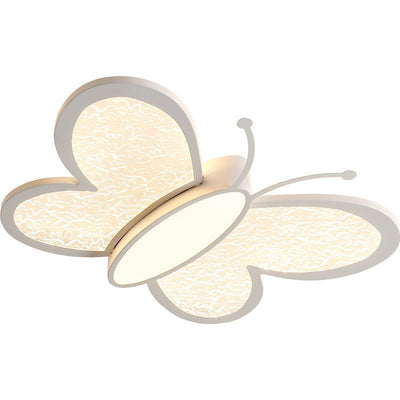 Contemporary Creative Butterfly Iron Acrylic LED Flush Mount Ceiling Light For Living Room