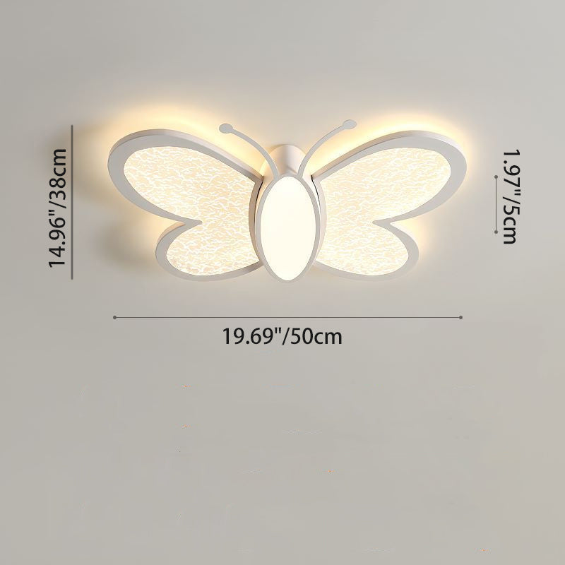 Contemporary Creative Butterfly Iron Acrylic LED Flush Mount Ceiling Light For Living Room