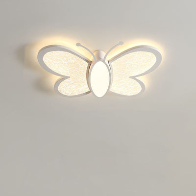 Contemporary Creative Butterfly Iron Acrylic LED Flush Mount Ceiling Light For Living Room