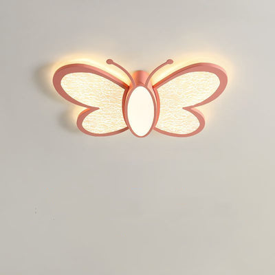 Contemporary Creative Butterfly Iron Acrylic LED Flush Mount Ceiling Light For Living Room