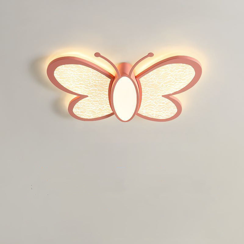 Contemporary Creative Butterfly Iron Acrylic LED Flush Mount Ceiling Light For Living Room