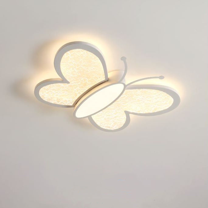Contemporary Creative Butterfly Iron Acrylic LED Flush Mount Ceiling Light For Living Room
