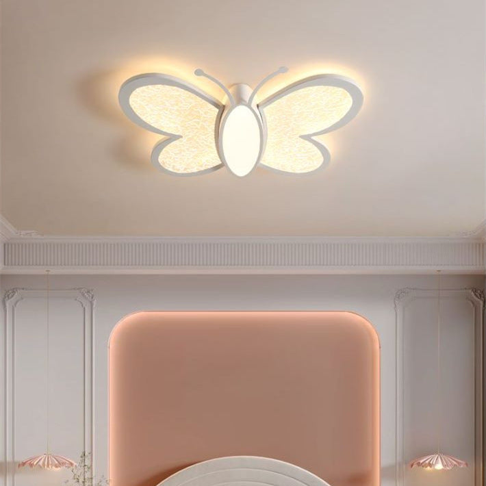 Contemporary Creative Butterfly Iron Acrylic LED Flush Mount Ceiling Light For Living Room