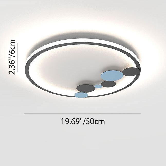 Modern Minimalist Round Iron Acrylic LED Flush Mount Ceiling Light For Living Room