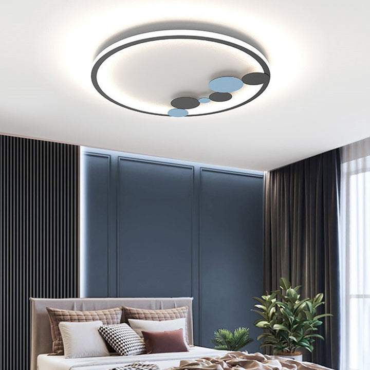 Modern Minimalist Round Iron Acrylic LED Flush Mount Ceiling Light For Living Room