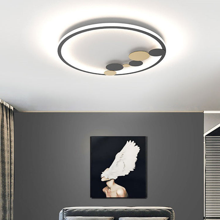 Modern Minimalist Round Iron Acrylic LED Flush Mount Ceiling Light For Living Room