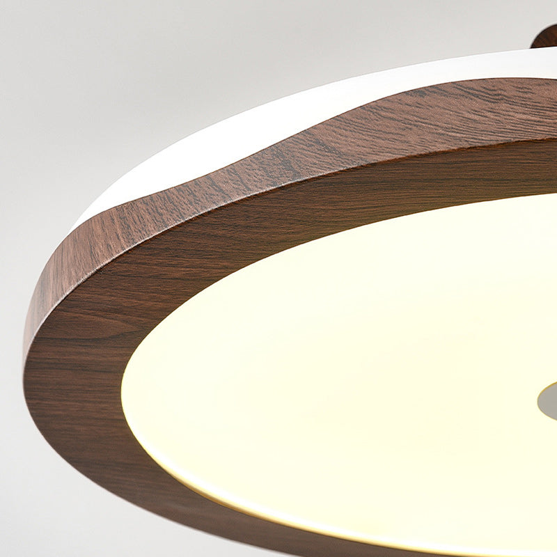 Traditionelle französische Eisen-Faux-Holzmaserung-Acryl-Kronenleuchte LED-Halbeinbau-Deckenleuchte für Wohnzimmer 