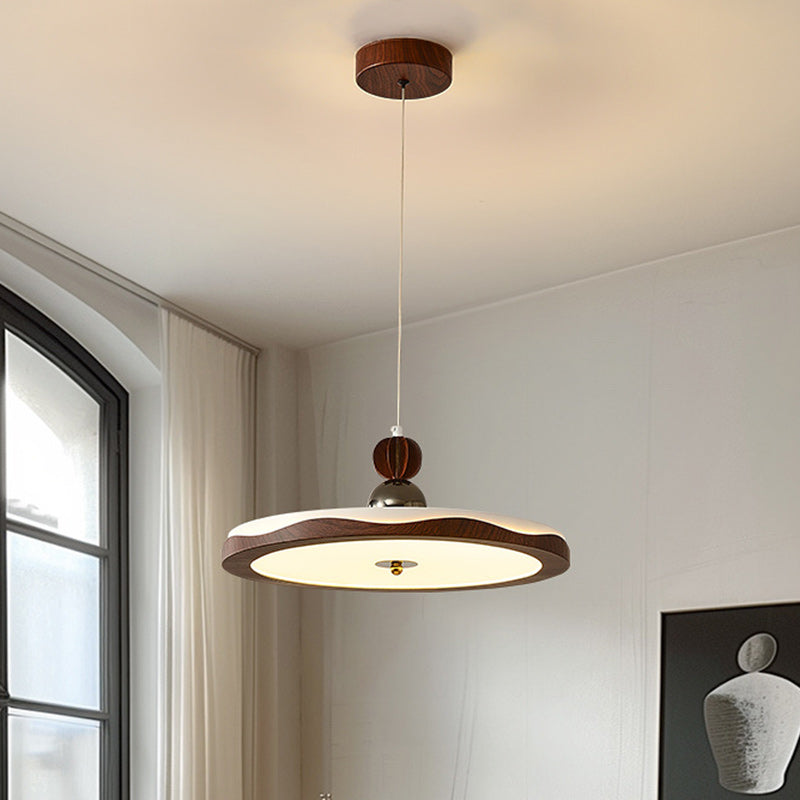 Traditionelle französische Eisen-Faux-Holzmaserung-Acryl-Kronenleuchte LED Pendelleuchte für Wohnzimmer 
