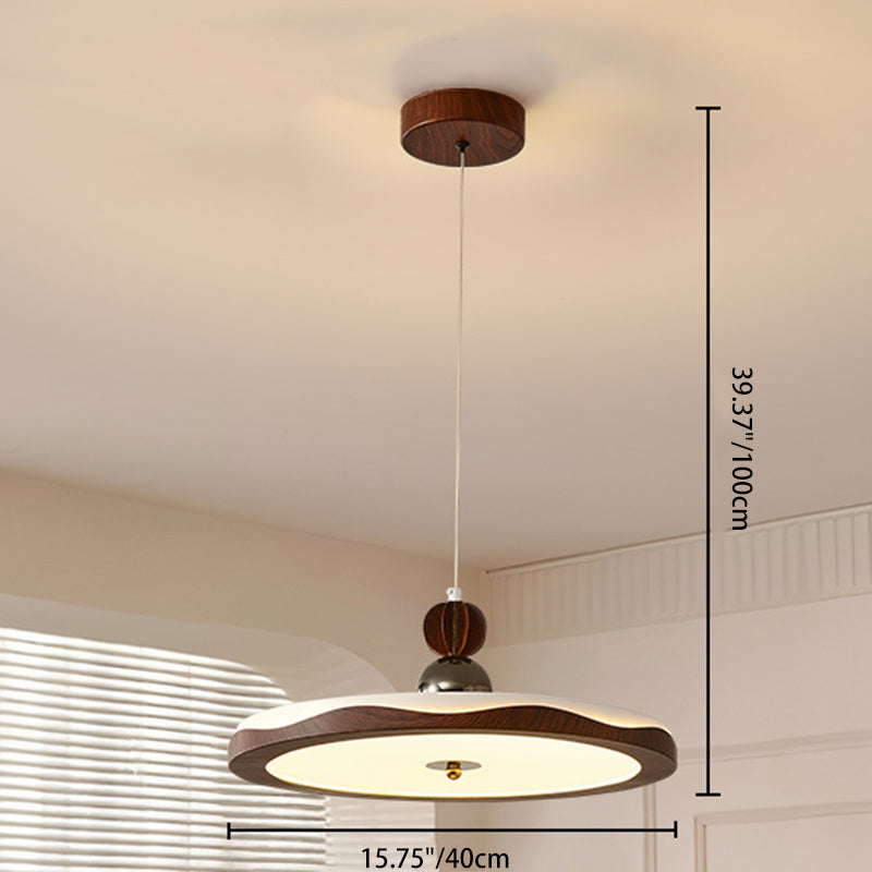 Traditionelle französische Eisen-Faux-Holzmaserung-Acryl-Kronenleuchte LED Pendelleuchte für Wohnzimmer 