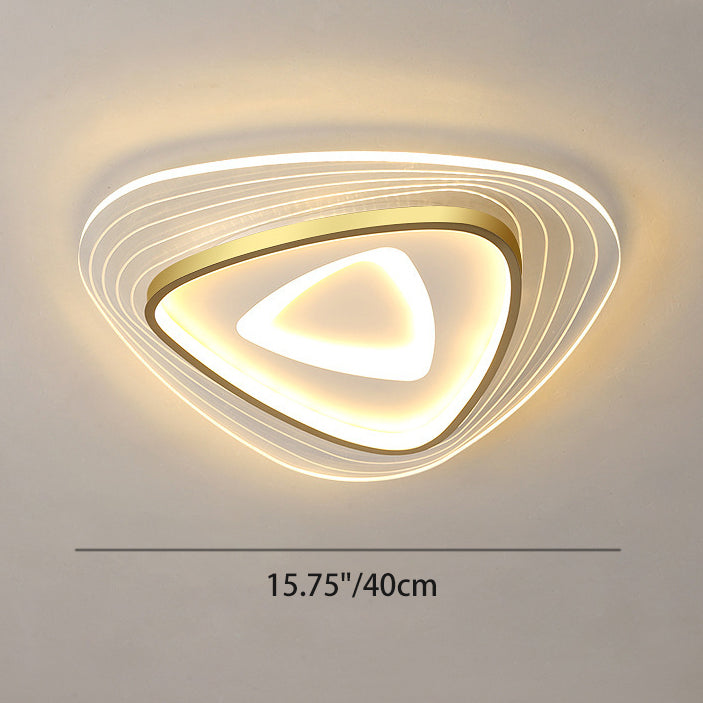 Zeitgenössische Luxus-Mango-Dreieck-Acryl-LED-Deckenleuchte für das Wohnzimmer 