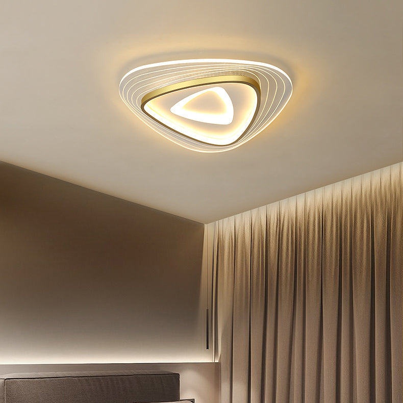 Zeitgenössische Luxus-Mango-Dreieck-Acryl-LED-Deckenleuchte für das Wohnzimmer 