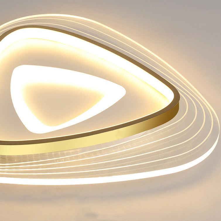 Zeitgenössische Luxus-Mango-Dreieck-Acryl-LED-Deckenleuchte für das Wohnzimmer 