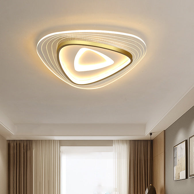 Zeitgenössische Luxus-Mango-Dreieck-Acryl-LED-Deckenleuchte für das Wohnzimmer 