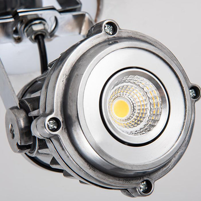 Plafonnier semi-affleurant contemporain industriel en aluminium vieilli réglable avec projecteur LED pour salon 