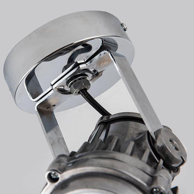 Plafonnier semi-affleurant contemporain industriel en aluminium vieilli réglable avec projecteur LED pour salon 