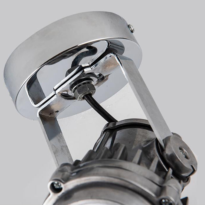 Plafonnier semi-affleurant contemporain industriel en aluminium vieilli réglable avec projecteur LED pour salon 
